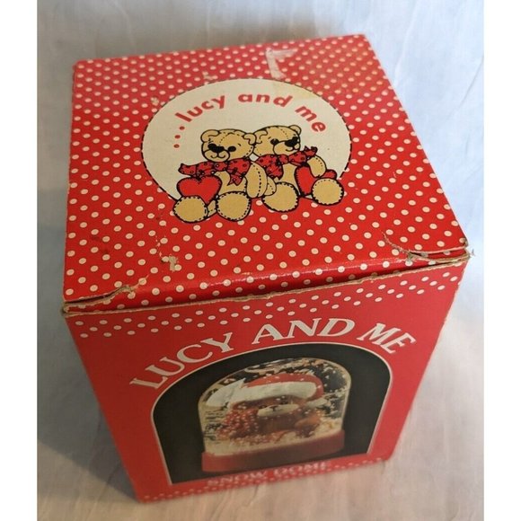 80s Snow Globe Lucy Bear Vtg Enesco Dome Christmas Rigg Teddy And Me  1982 Boxed - Picture 5 of 12